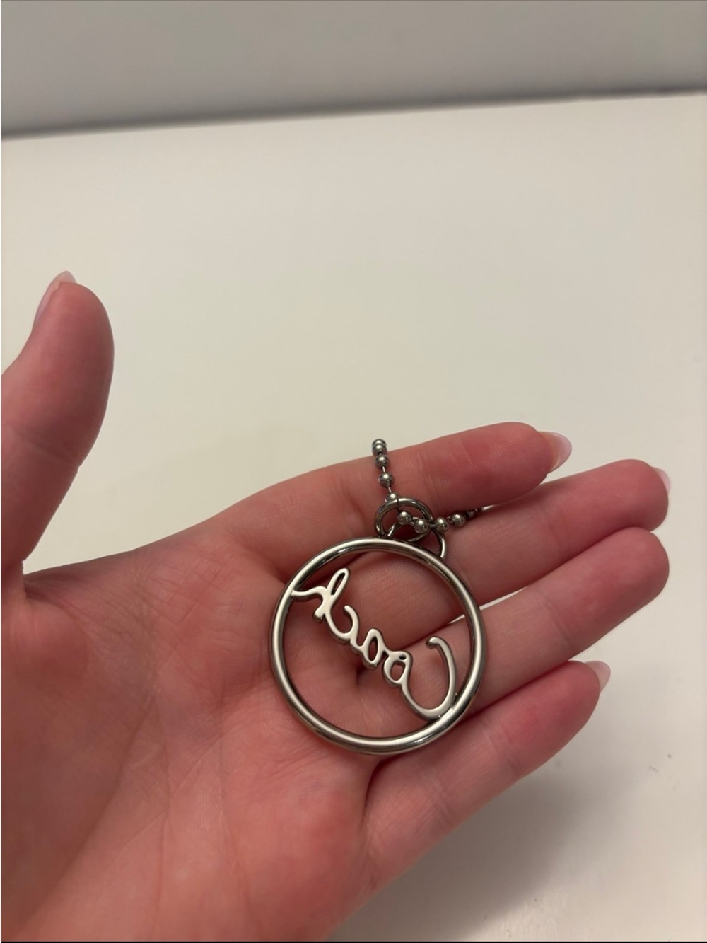 Coach Silver Script Circle Keychain - Picture 5 of 7